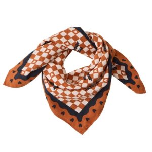 Foulard amour fou - Marron/Noir - 55 cm