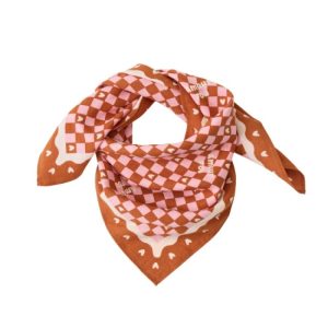 Foulard amour fou - Marron/Rose - 55 cm