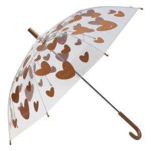 Parapluie - Coeurs marron