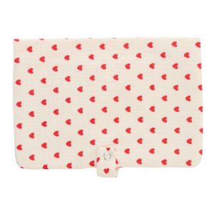 Range couche - Gaze coeurs rouges