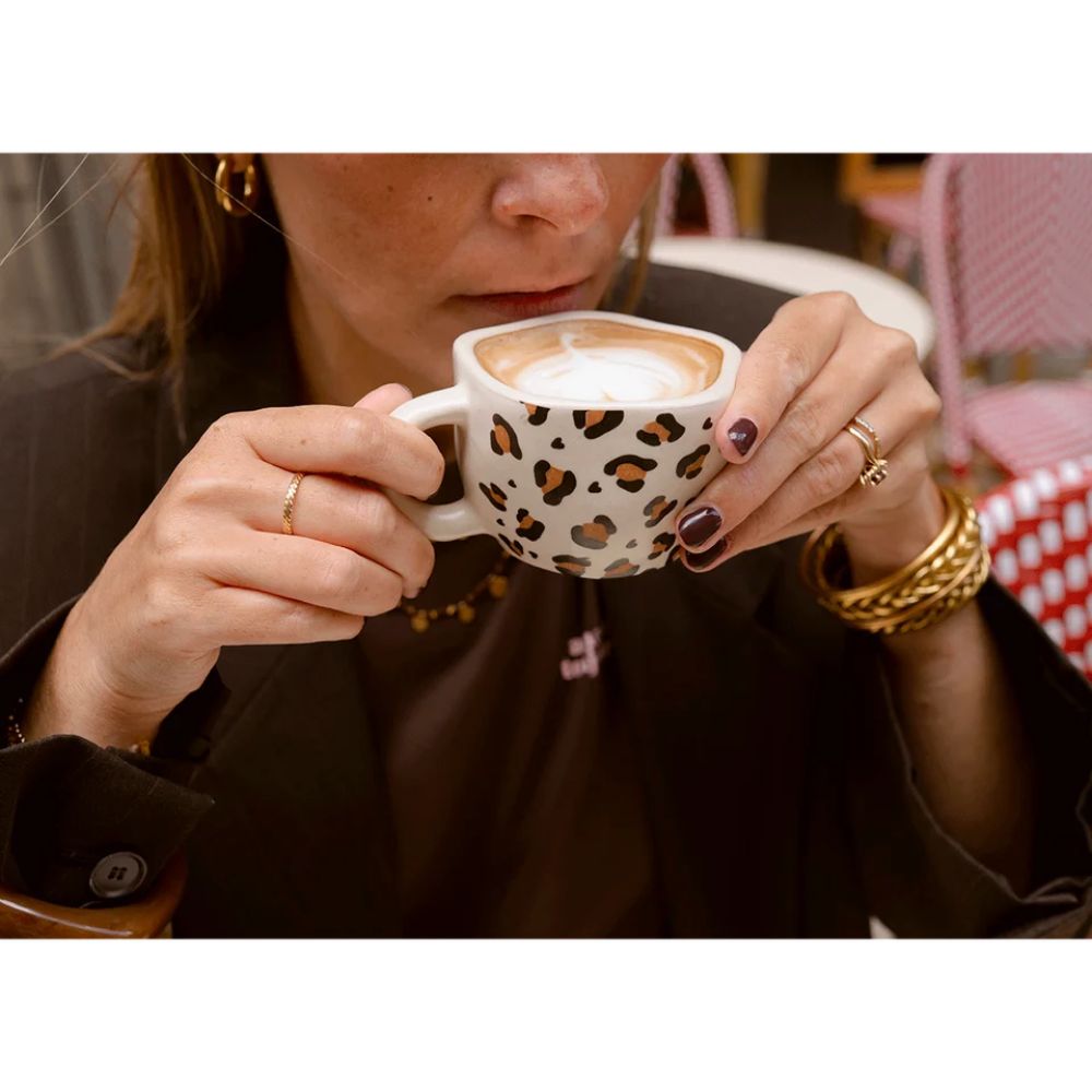 Tasse à café céramique léopard coeur – Image 2