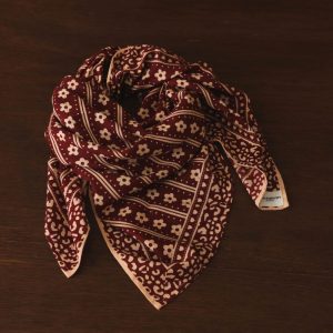 Foulard "Mon grand indispensable" - Léo full bordeaux