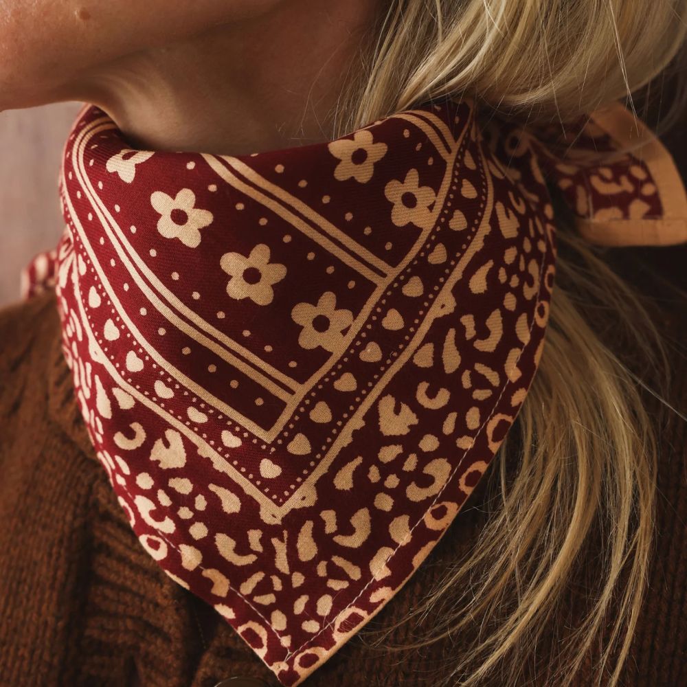 Foulard "Mon petit indispensable" - Léo full bordeaux – Image 2
